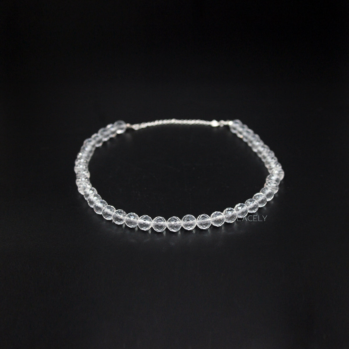 faceted clear quartz beaded