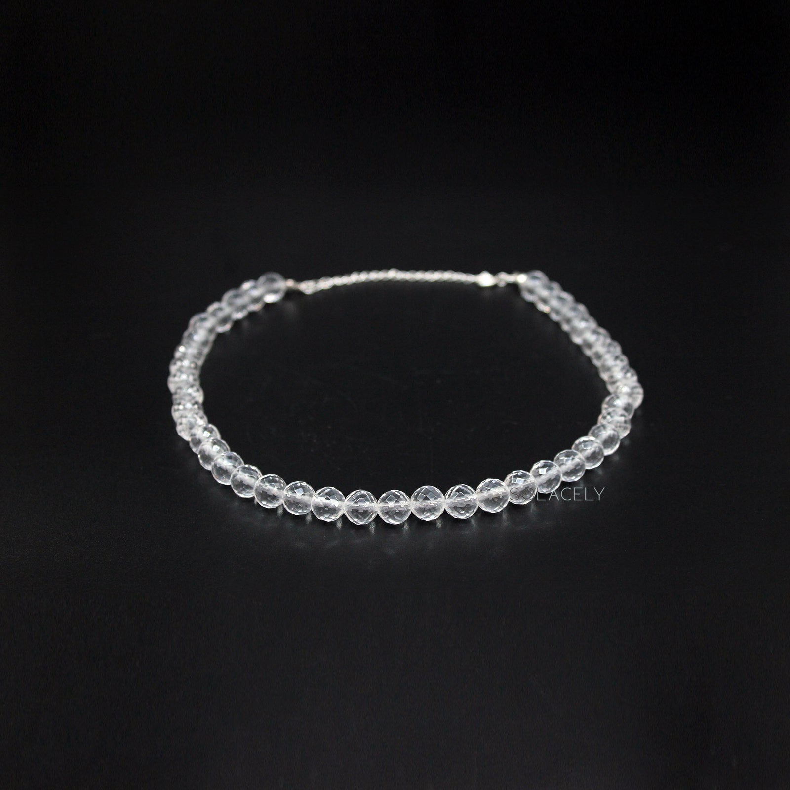 faceted clear quartz beaded