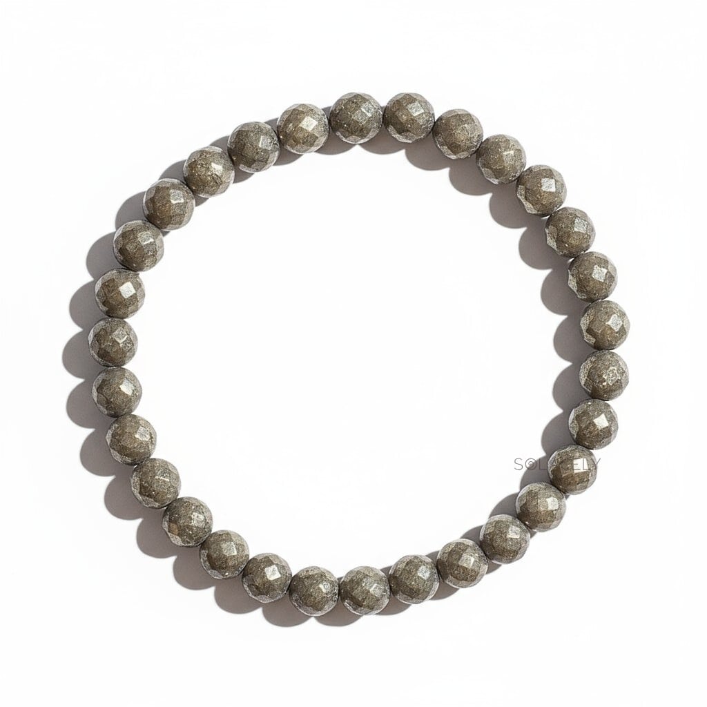 Pyrite Faceted Crystal Bracelet - 6mm Beads