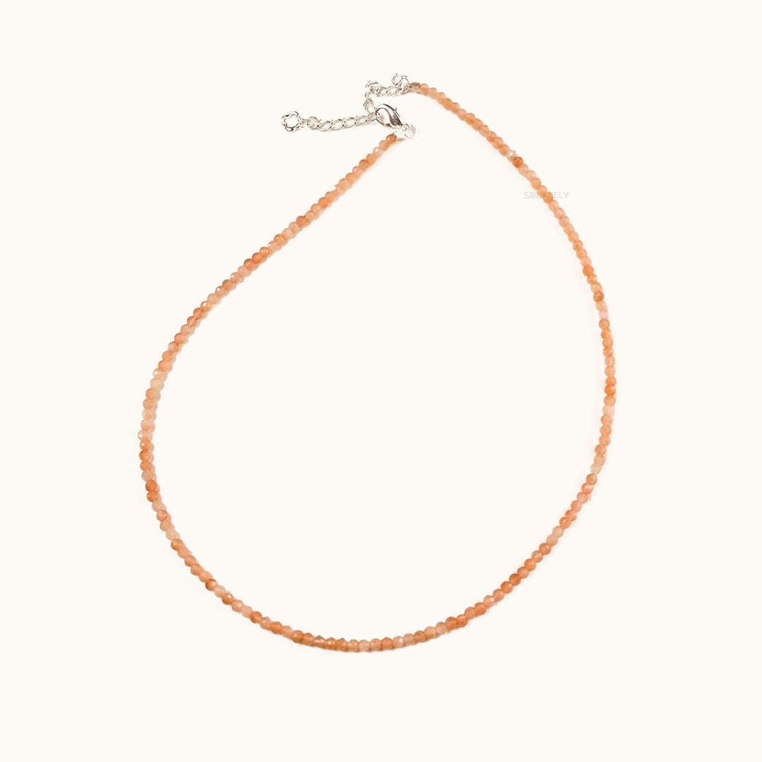 First light sunstone beaded necklace