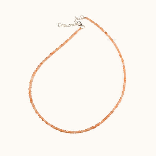 First light sunstone beaded necklace