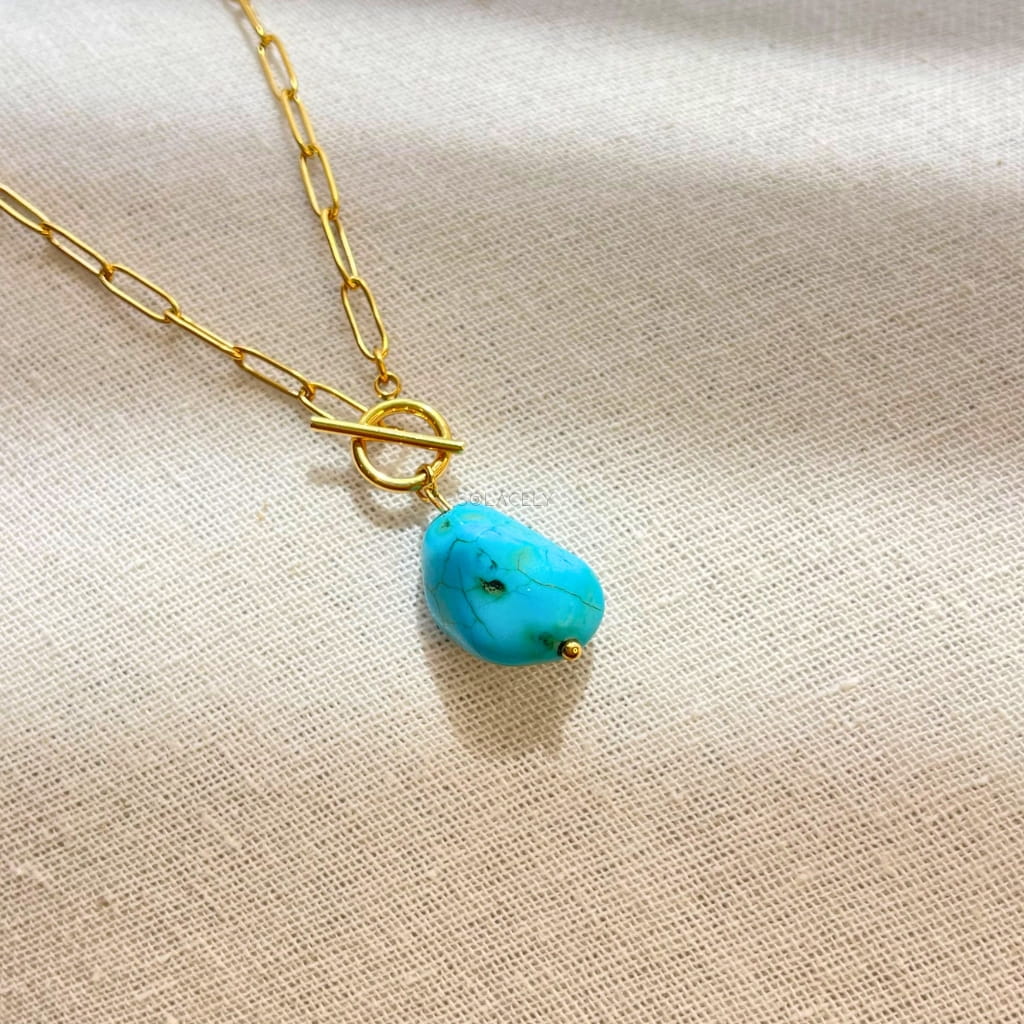Free spirit turquoise tumble necklace