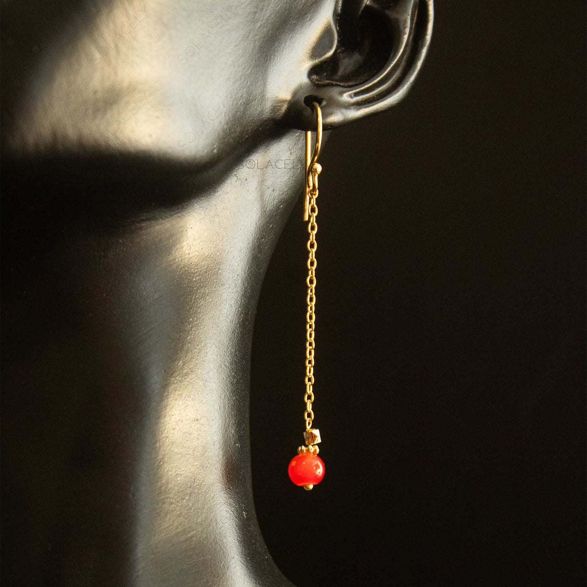 gold plated carnelian jewelry set