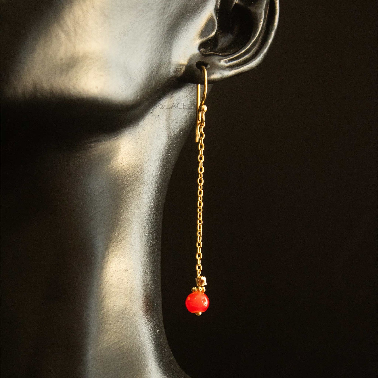 gold plated carnelian jewelry set