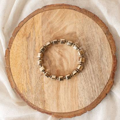 golden bead hematite bracelet