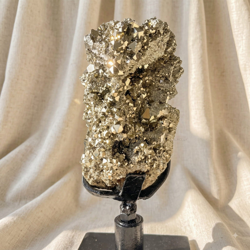 Golden Pyrite Natural Crystal Formation