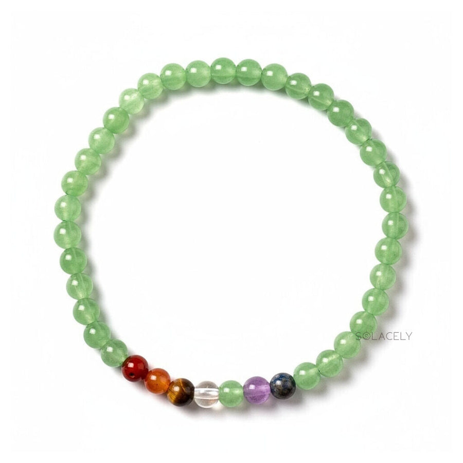 4mm green aventurine seven chakra bracelet
