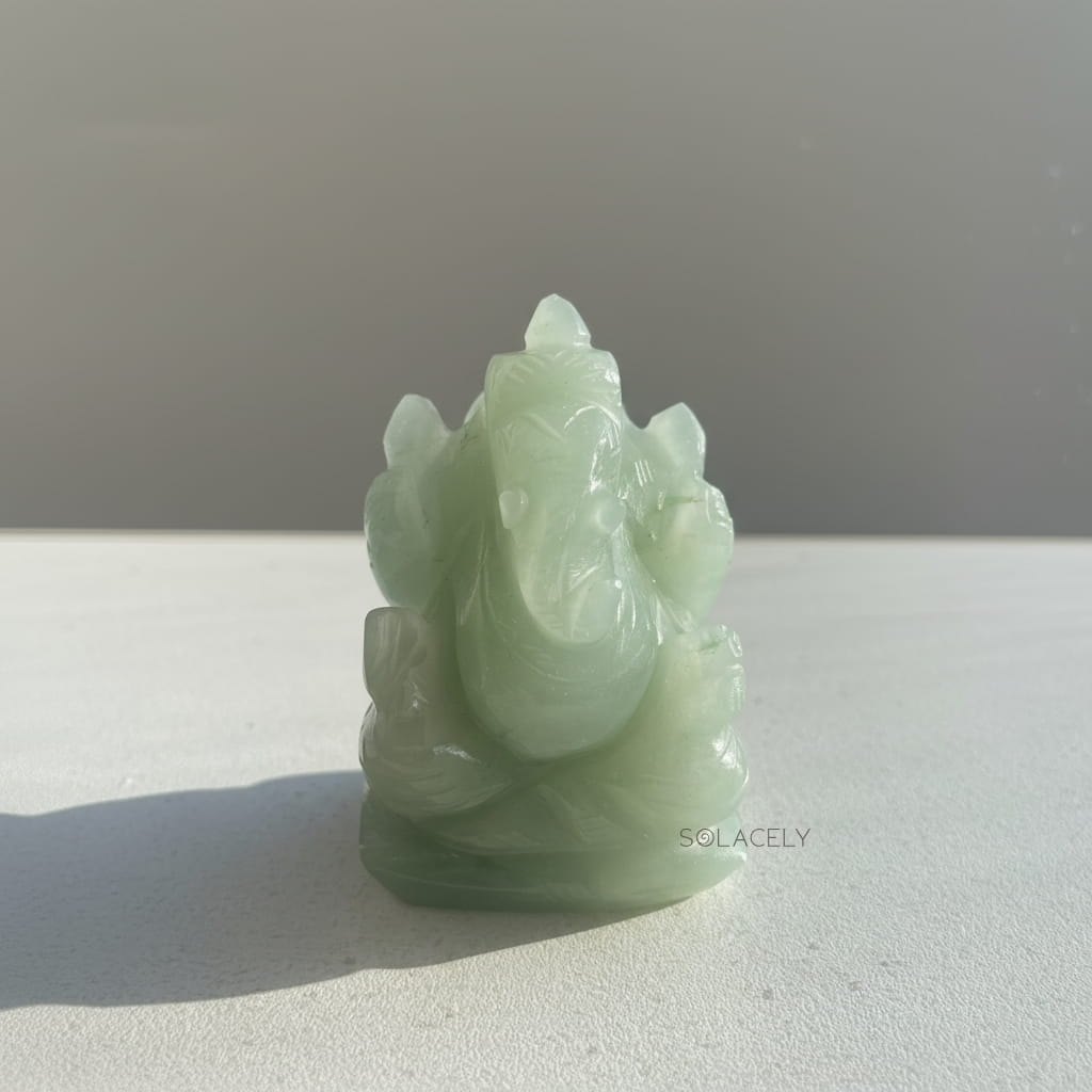 Green aventurine crystal ganesha idol