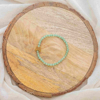 green aventurine bracelet with butterfly charm