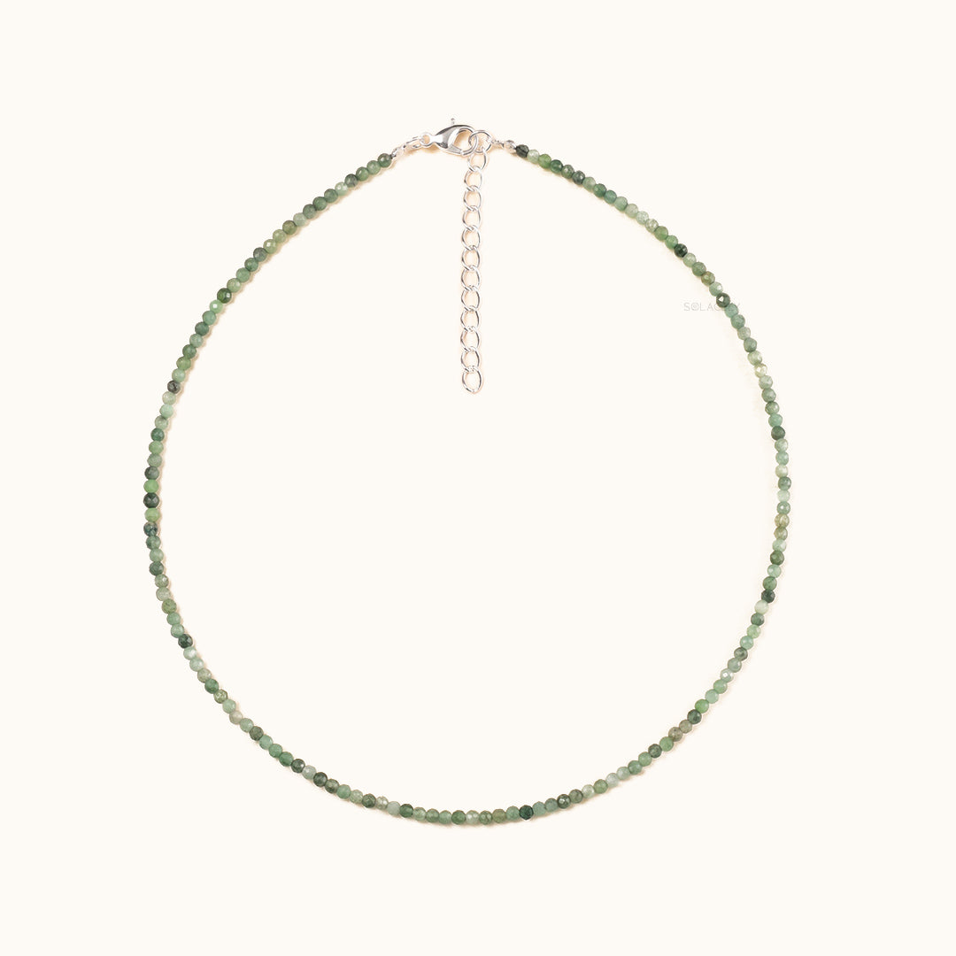 Green emerald beaded necklace