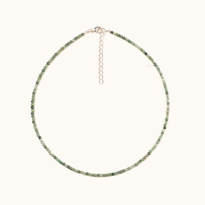 Green emerald beaded necklace