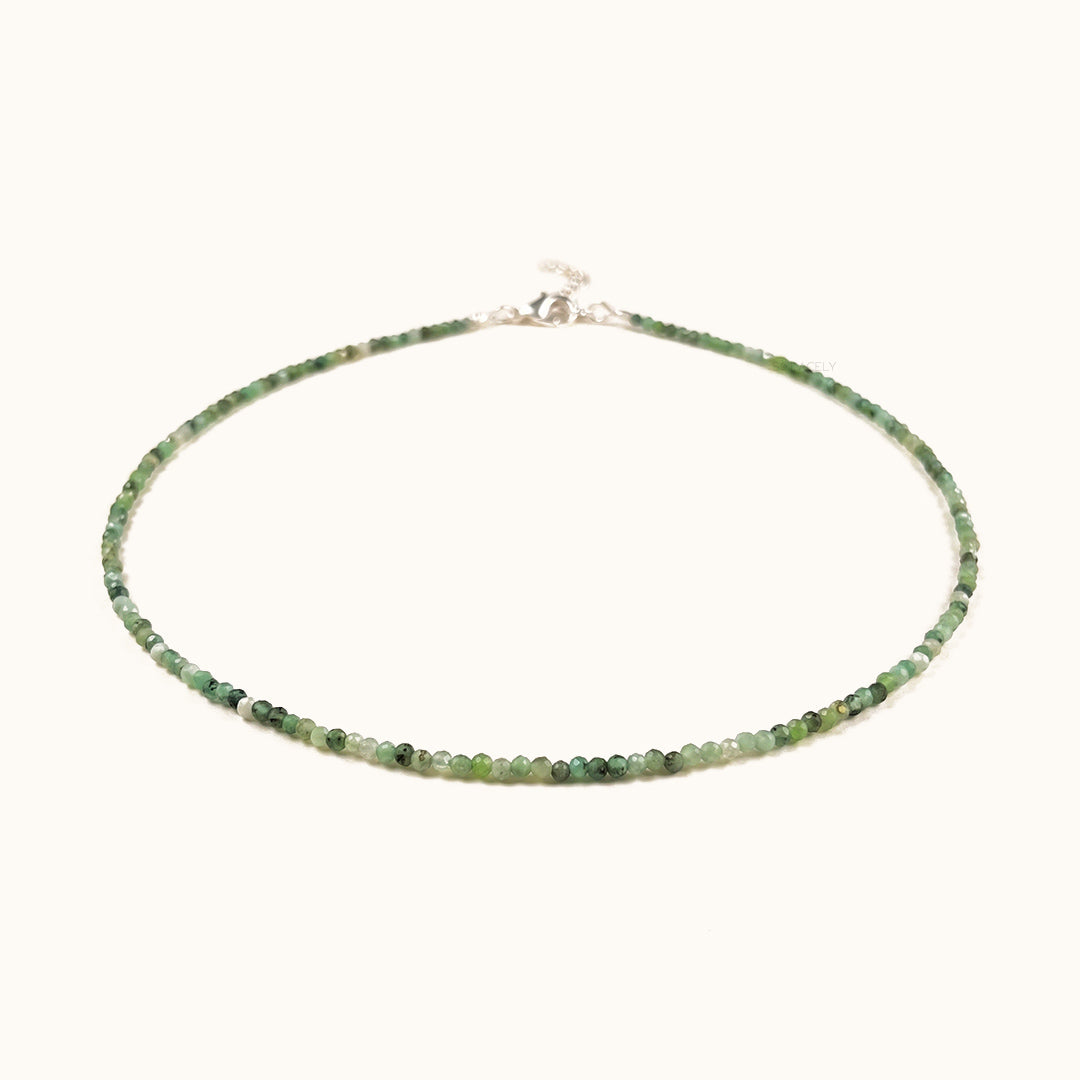 Green emerald crystal necklace