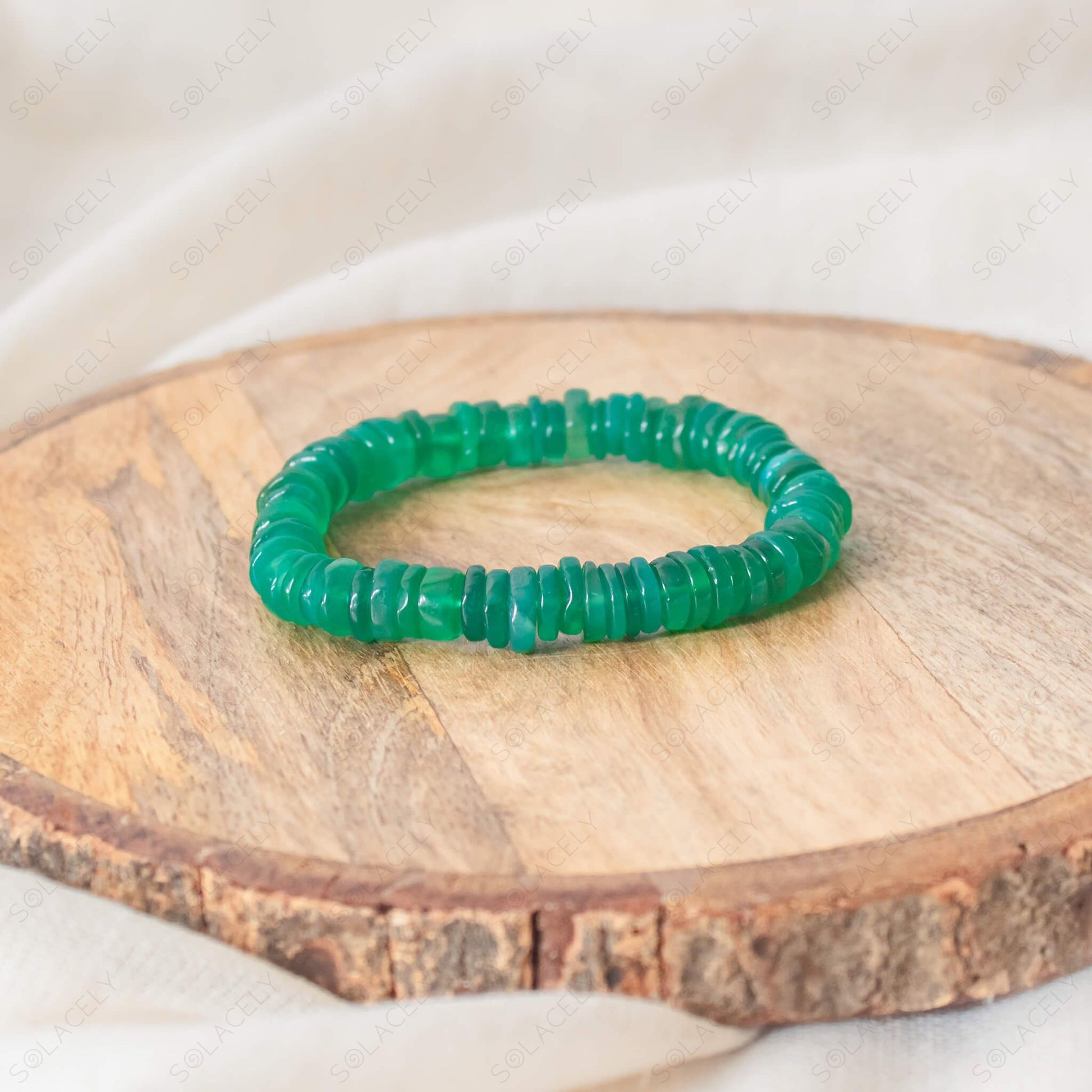 tyre bead green onyx bracelet