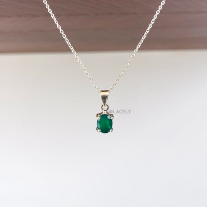 Green Onyx Silver Pendant