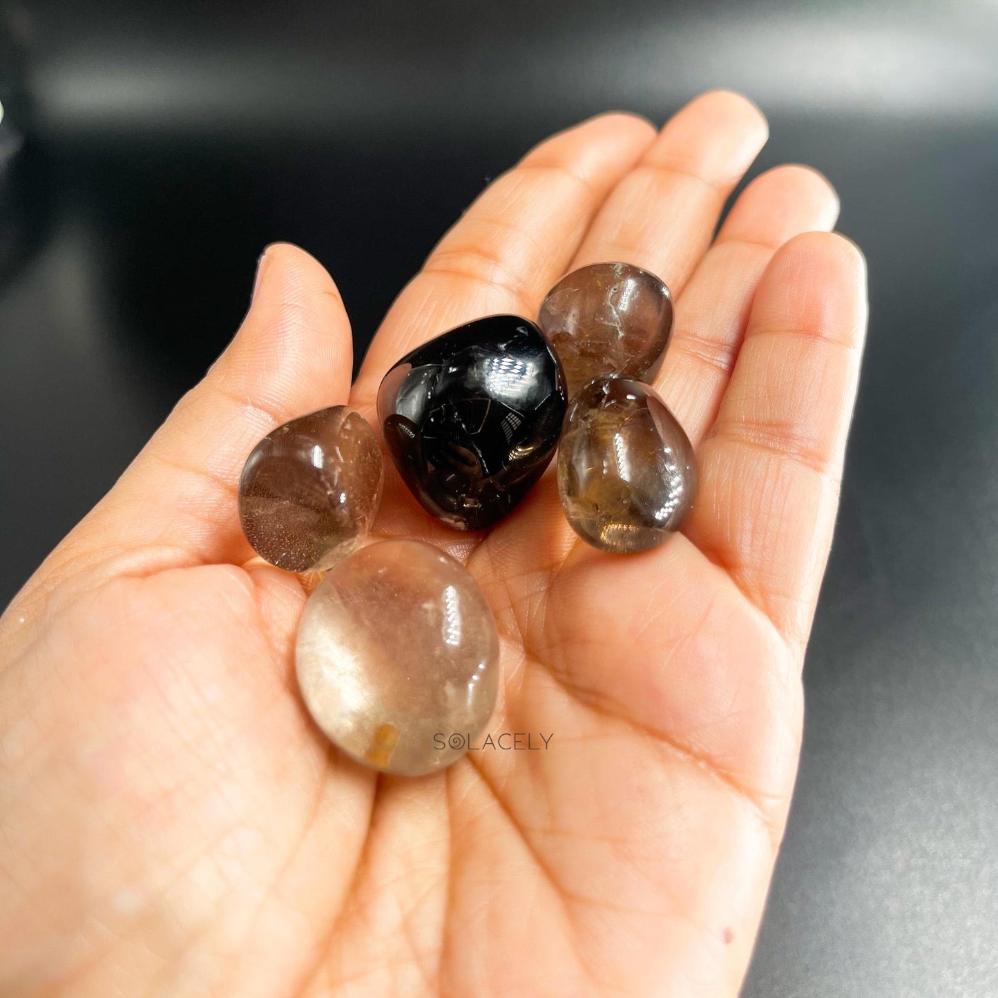 Grounding smoky quartz stones