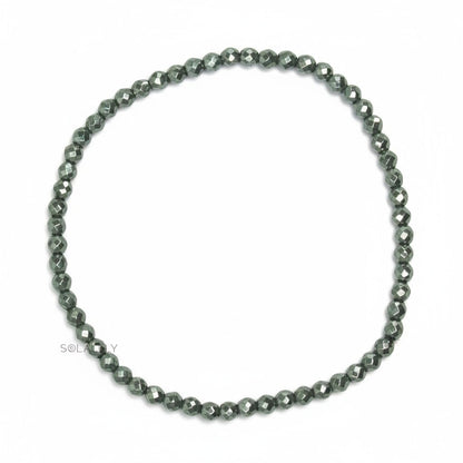 Hematite Stretchable Anklet with Faceted Beads