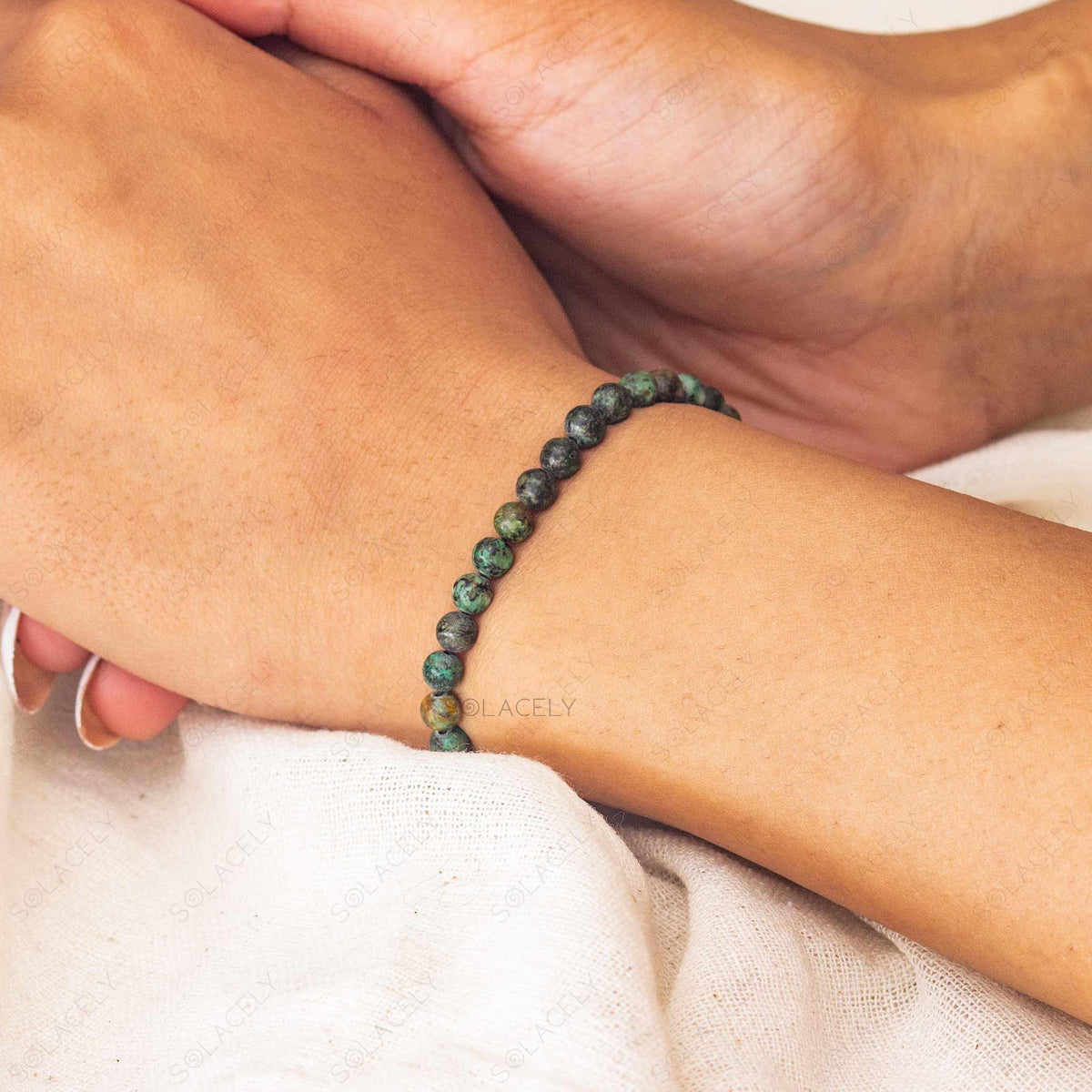 Handmade african turquoise bead bracelet