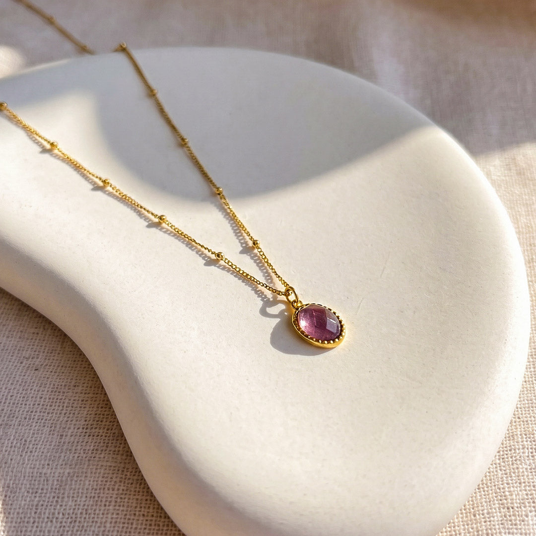 Handmade amethyst gemstone necklace