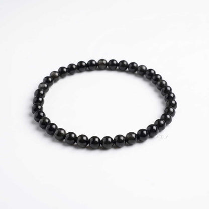 Handmade black obsidian bracelet