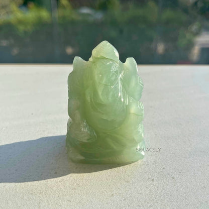 Handmade green aventurine ganesha statue