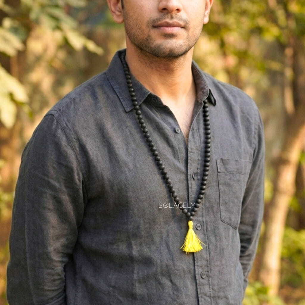 Handmade karungali wooden bead mala