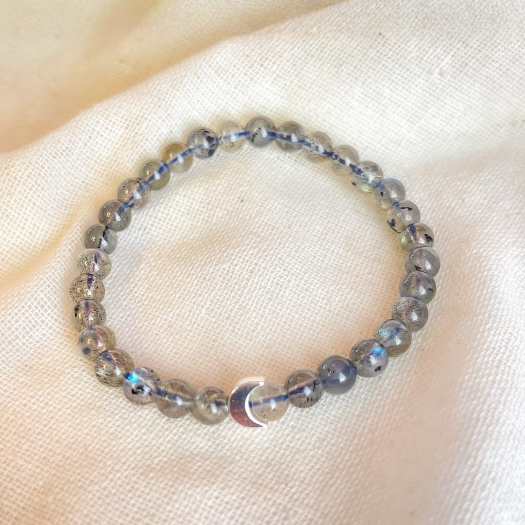 Handmade labradorite crescent bracelet
