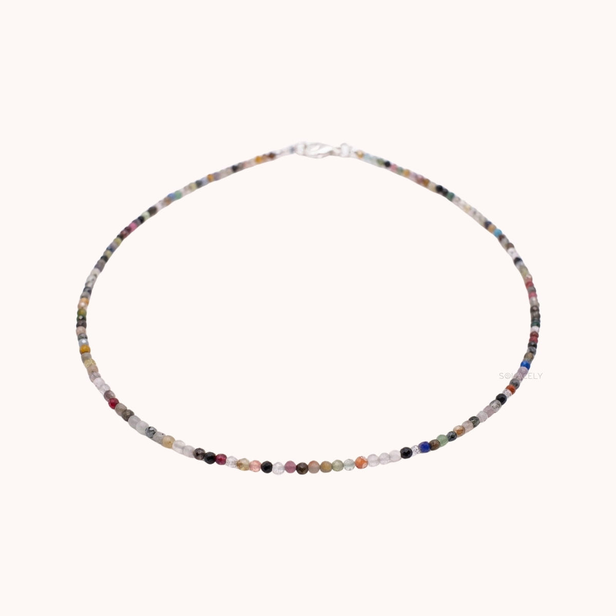 Handmade multi tourmaline bead necklace