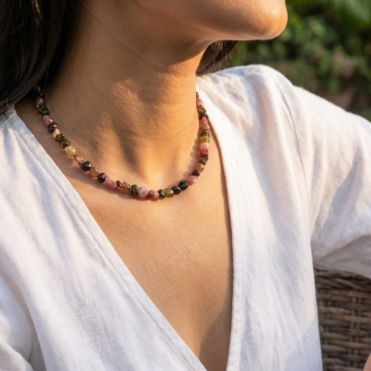 Handmade multi tourmaline necklace