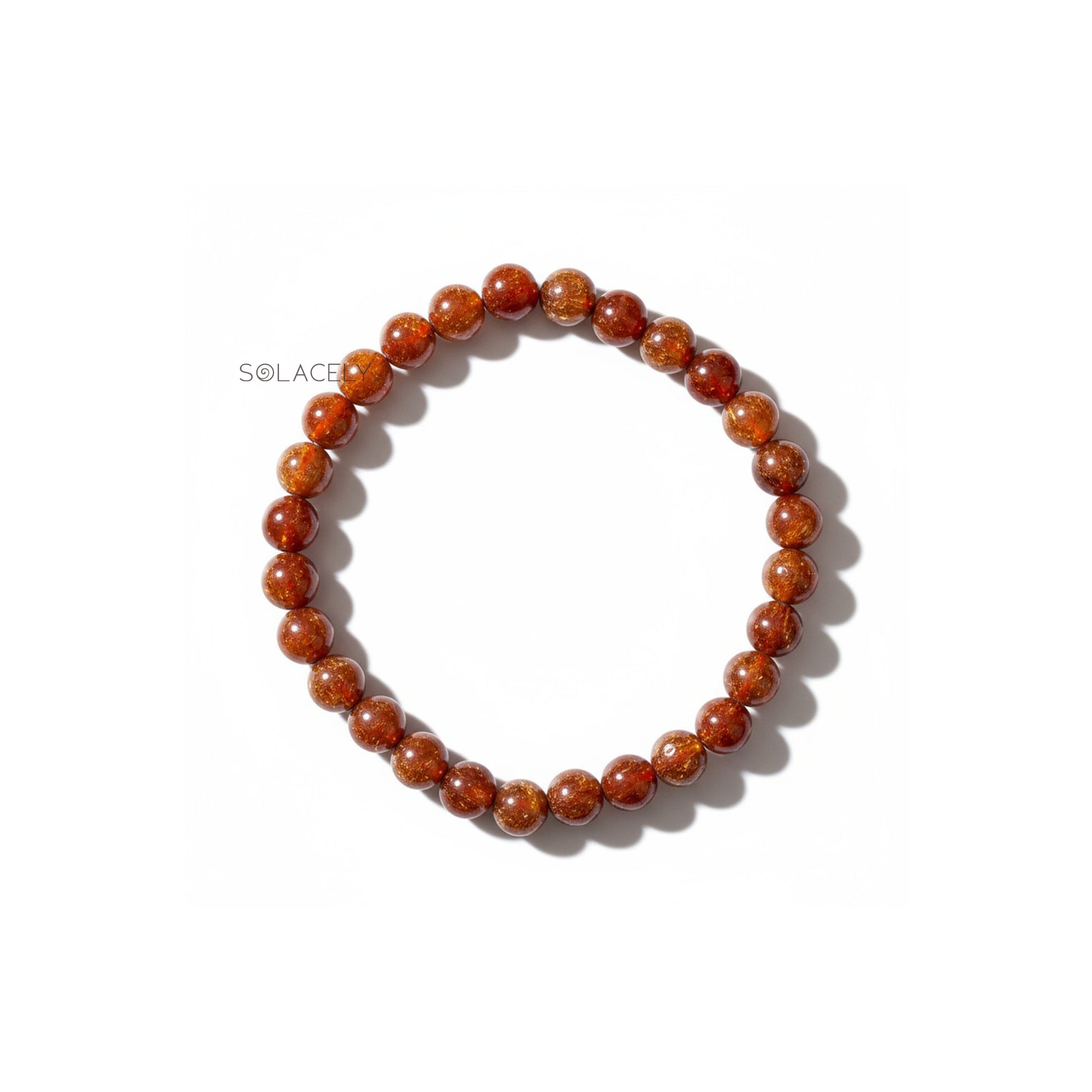 Handmade natural hessonite gemstone bracelet