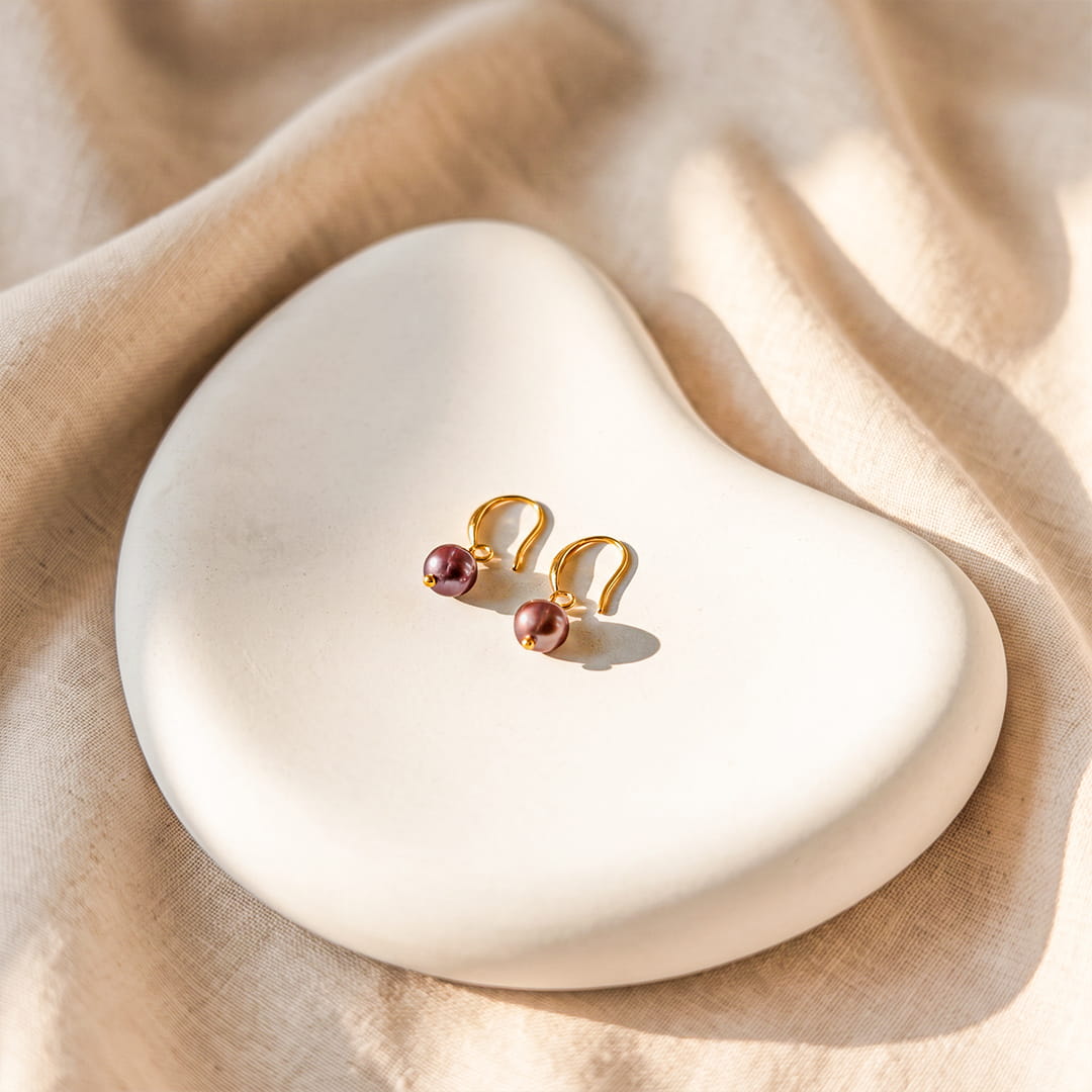 Handmade peacock pearl earrings