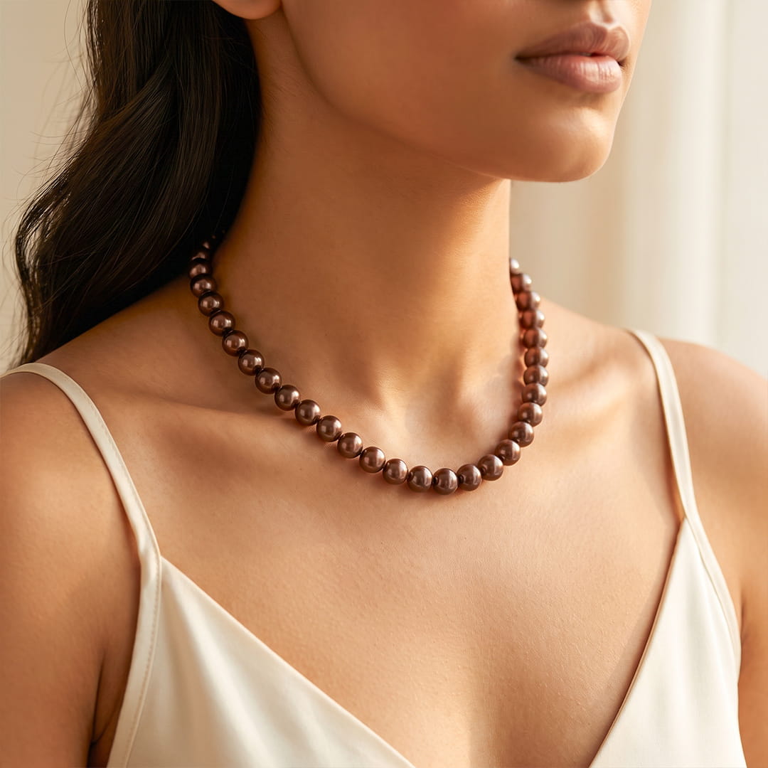 Handmade peacock pearl necklace