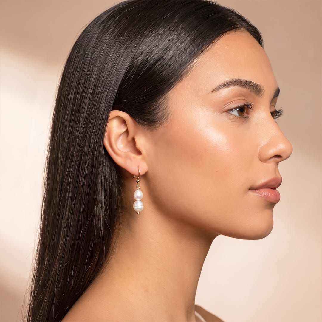 Handmade pearl drop earrings