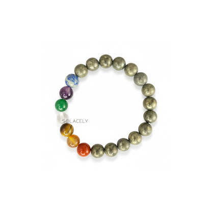 Handmade pyrite seven chakra energy stones