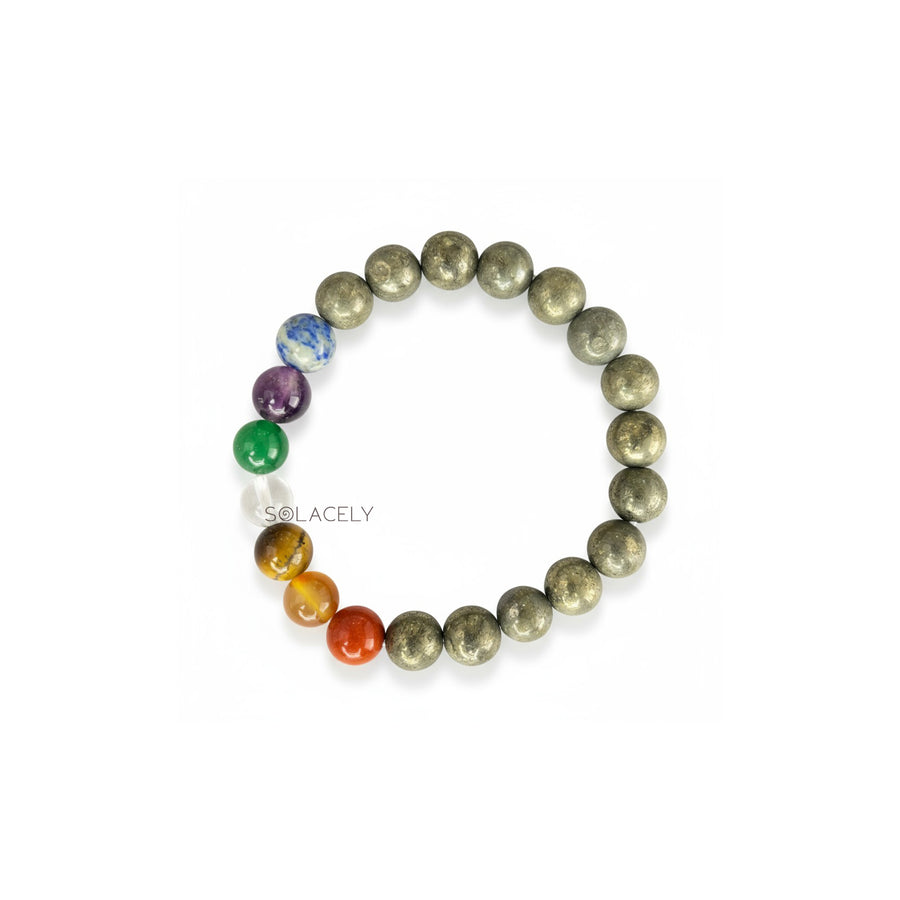 Handmade pyrite seven chakra energy stones