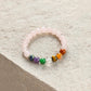 Handmade rose quartz seven chakra bracelet