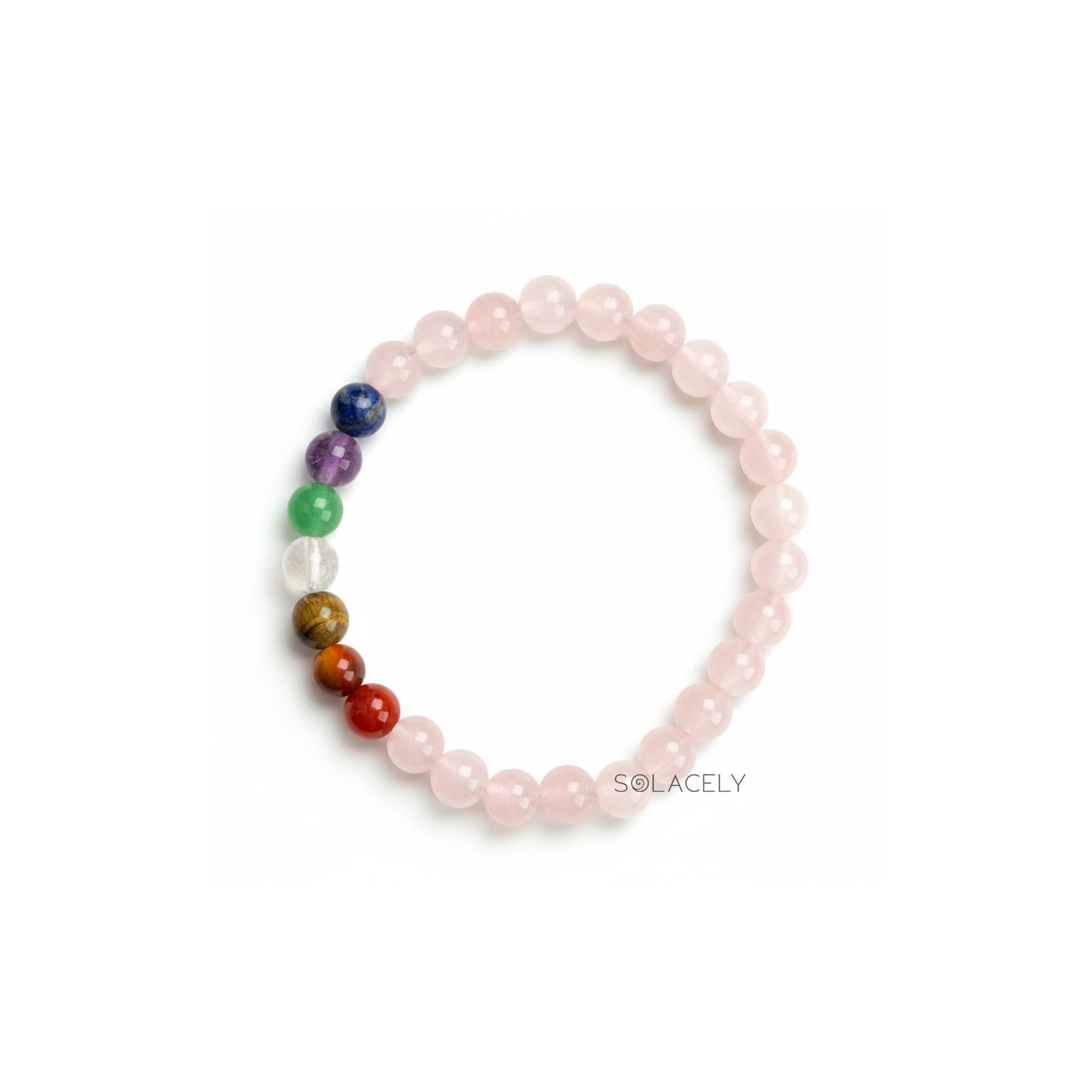 Handmade rose quartz seven chakra crystals
