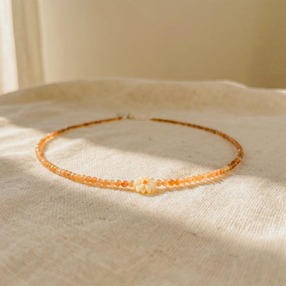 Handmade sunstone daisy necklace