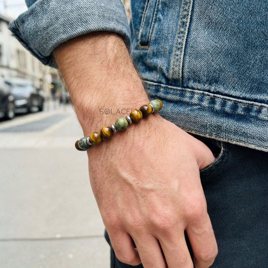 Handmade tigers eye african turquoise bracelet