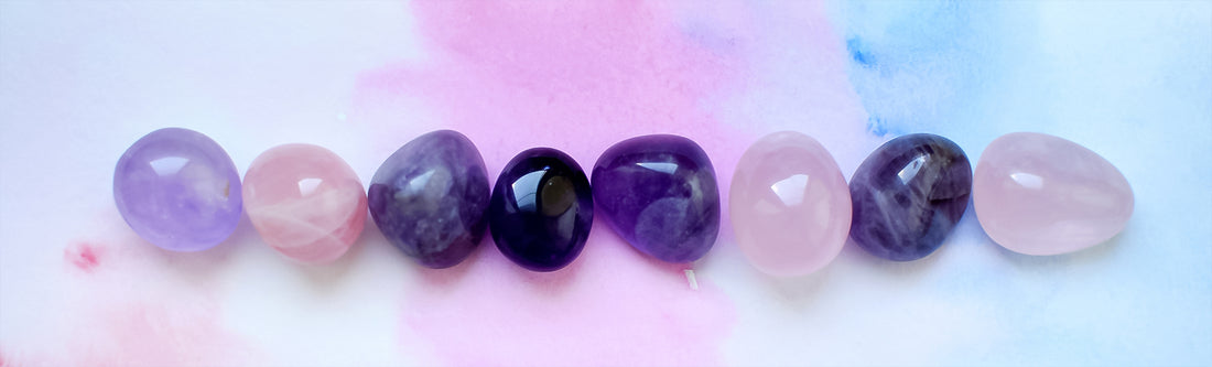 Amethyst and rose quartz crystal