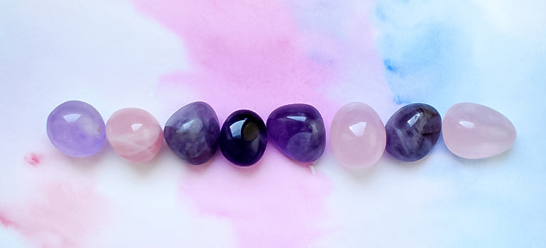 amethyst and rose quartz combination