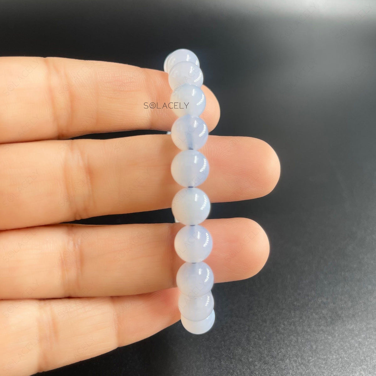 Healing blue lace agate crystal bracelet