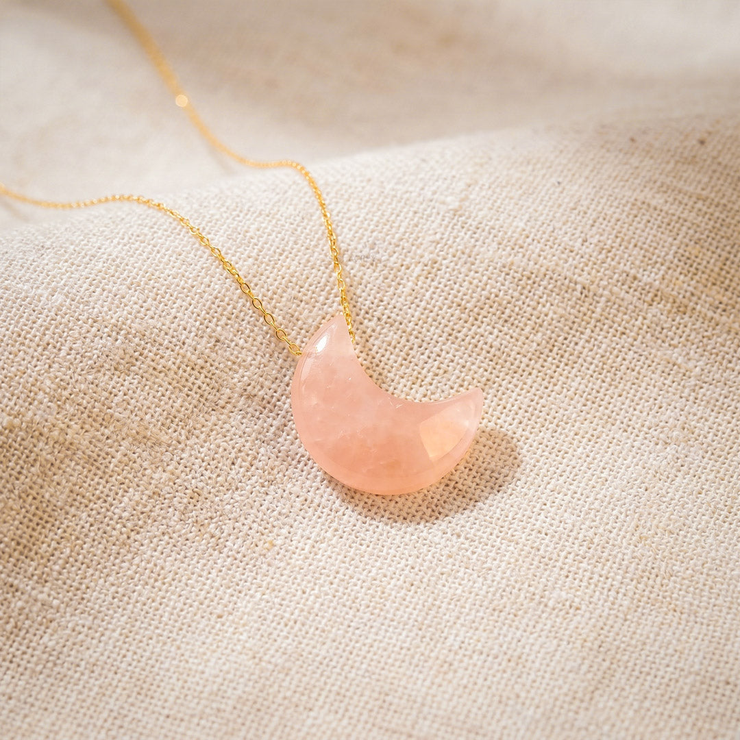Healing rose quartz pendant necklace