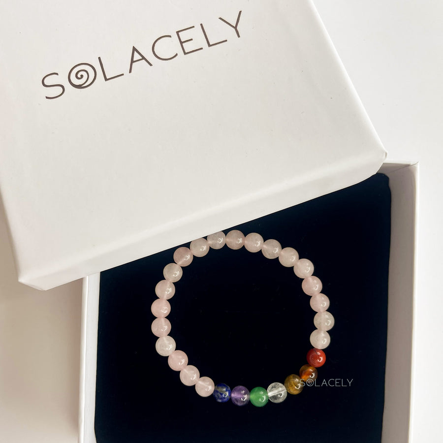 Healing rose quartz seven chakra stones