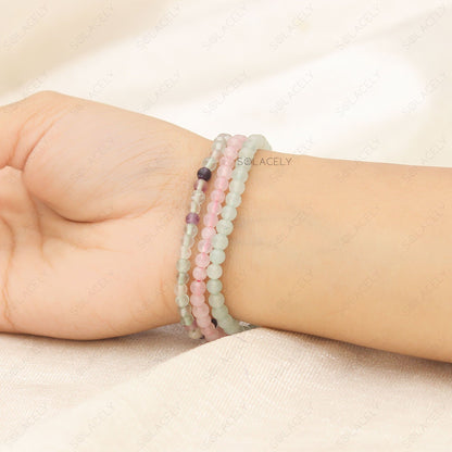 heart chakra stackable crystal bracelet