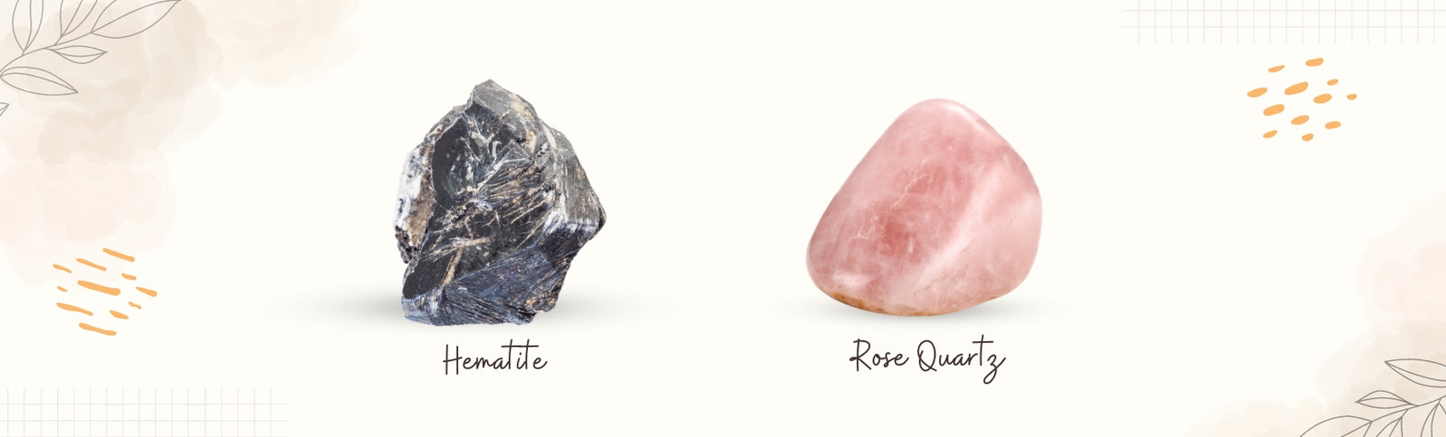 hematite and rose quartz banner image