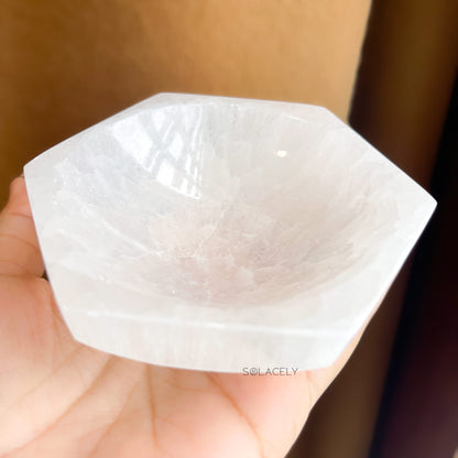 hexagonal selenite charging bowl