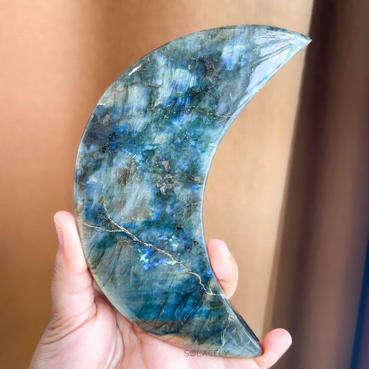 Labradorite crescent moon crystal