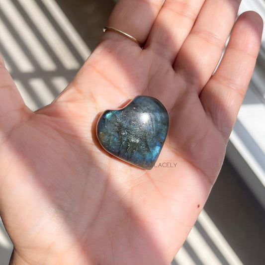 labradorite heart decor