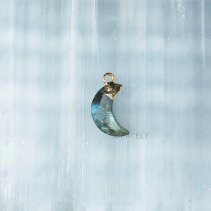 labradorite moon shape pendant