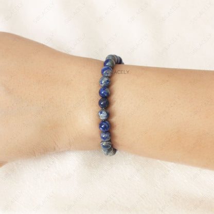 Lapis Lazuli Crystal 6mm Beads Bracelet 